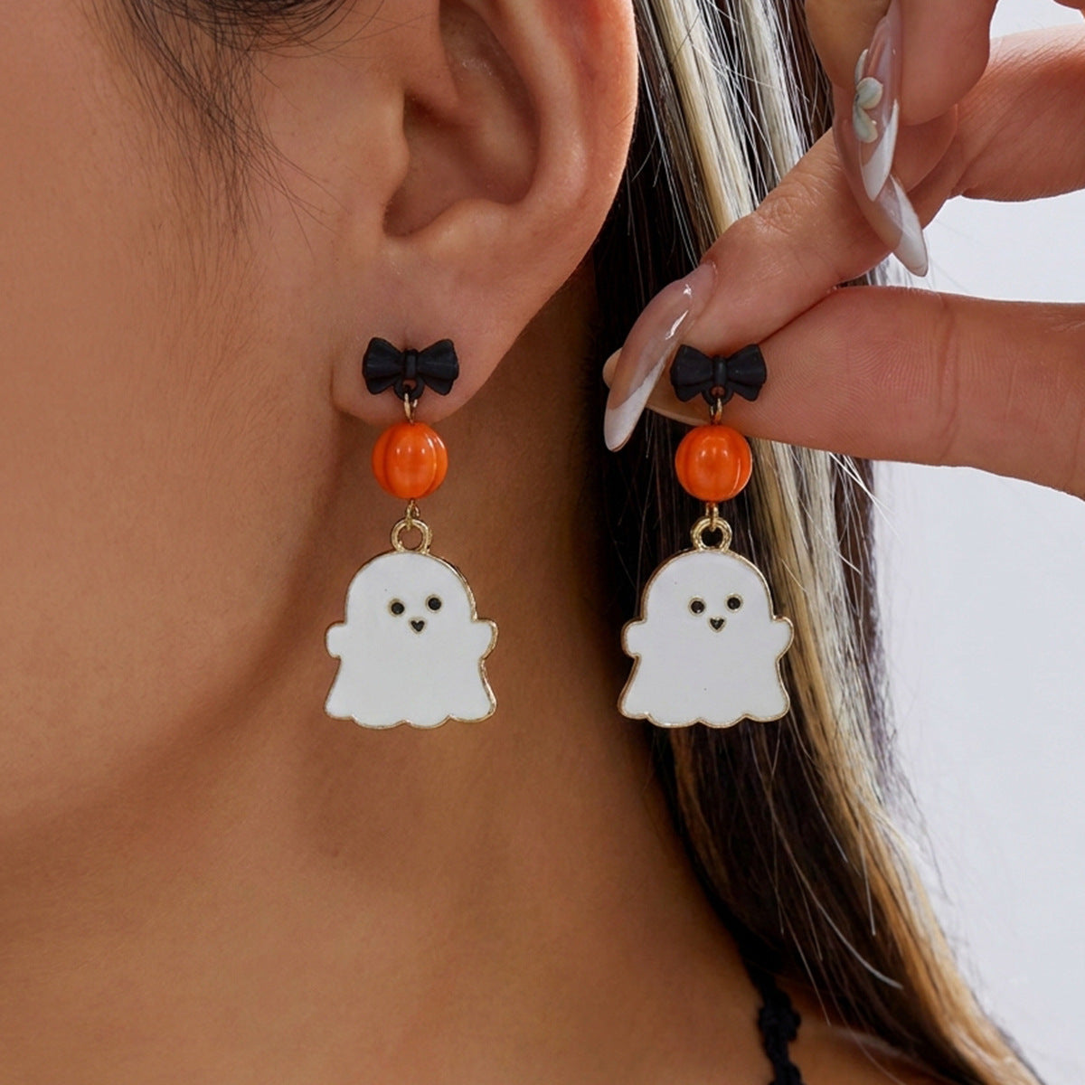 Halloween Ghost Pumpkin Earrings Collection Four Designs · mproduct-a6ccadf392f3118e518d