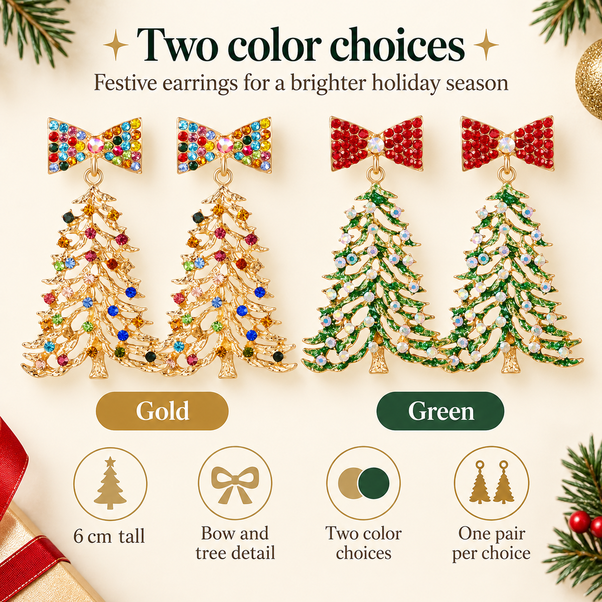 Rhinestone Christmas Tree Earrings Two Colors · mproduct-a939d8d400f18e773d63