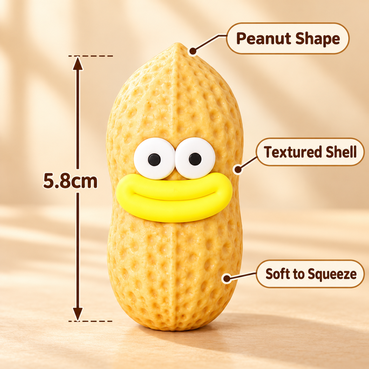 Peanut Crunchy Squishy Toy with a Textured Shell and Funny Face · mproduct-a9e3f89d15cf86045a61