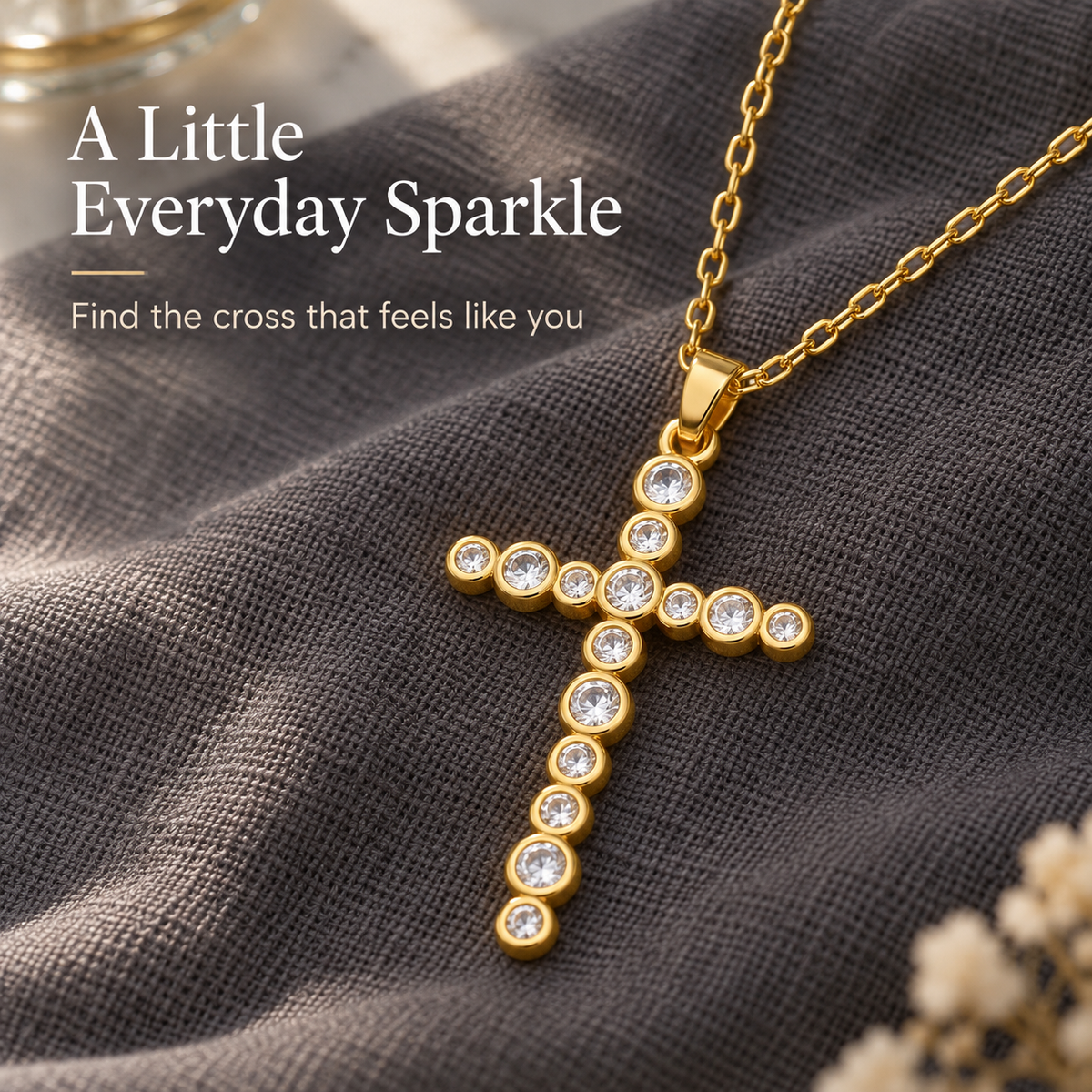 Faceted Stone Cross Necklace · mproduct-aa9bb8430cac40463ea3