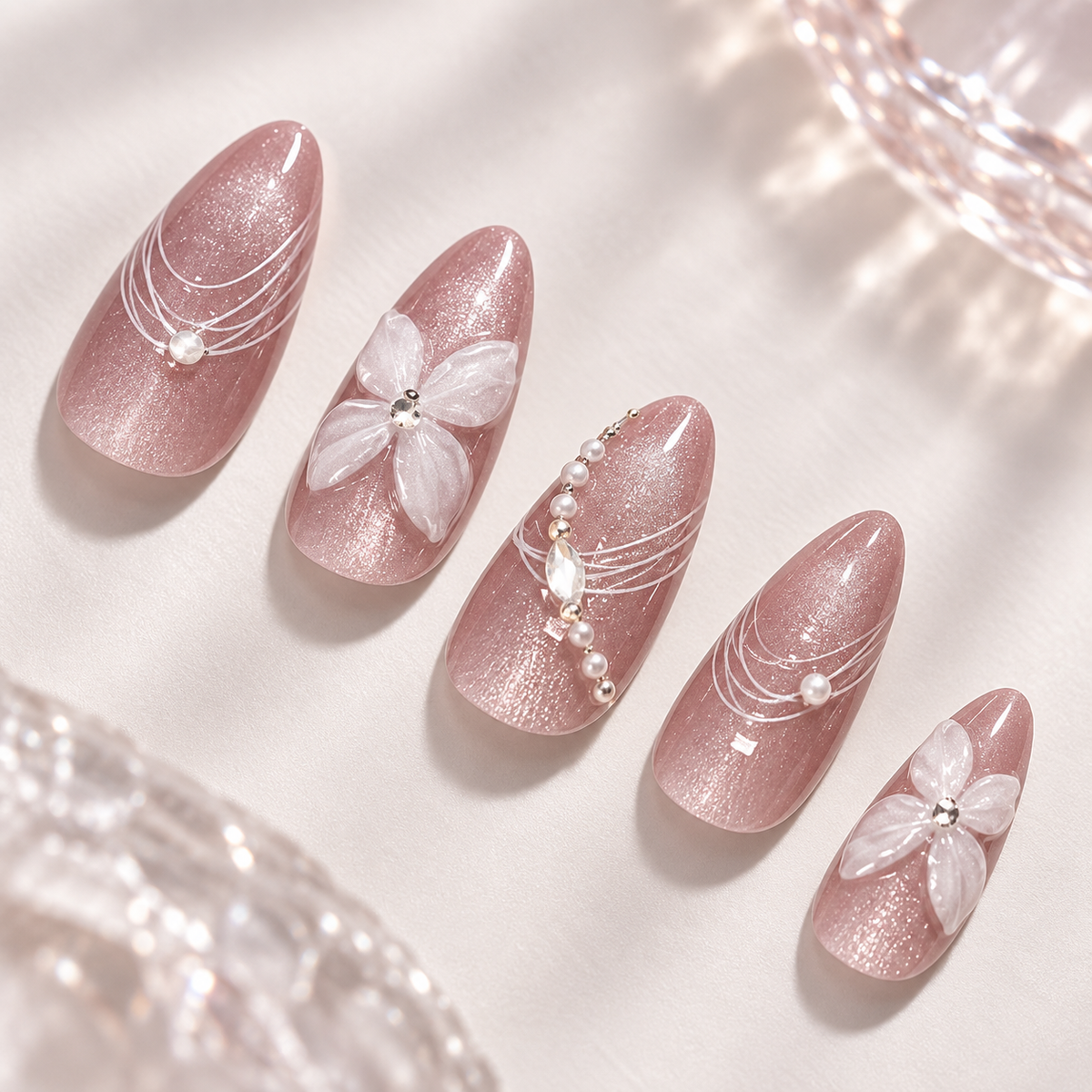 Crystal Ice Blossom Cat Eye Press On Nail Set · mproduct-aaa5fb2e72a2129f862b