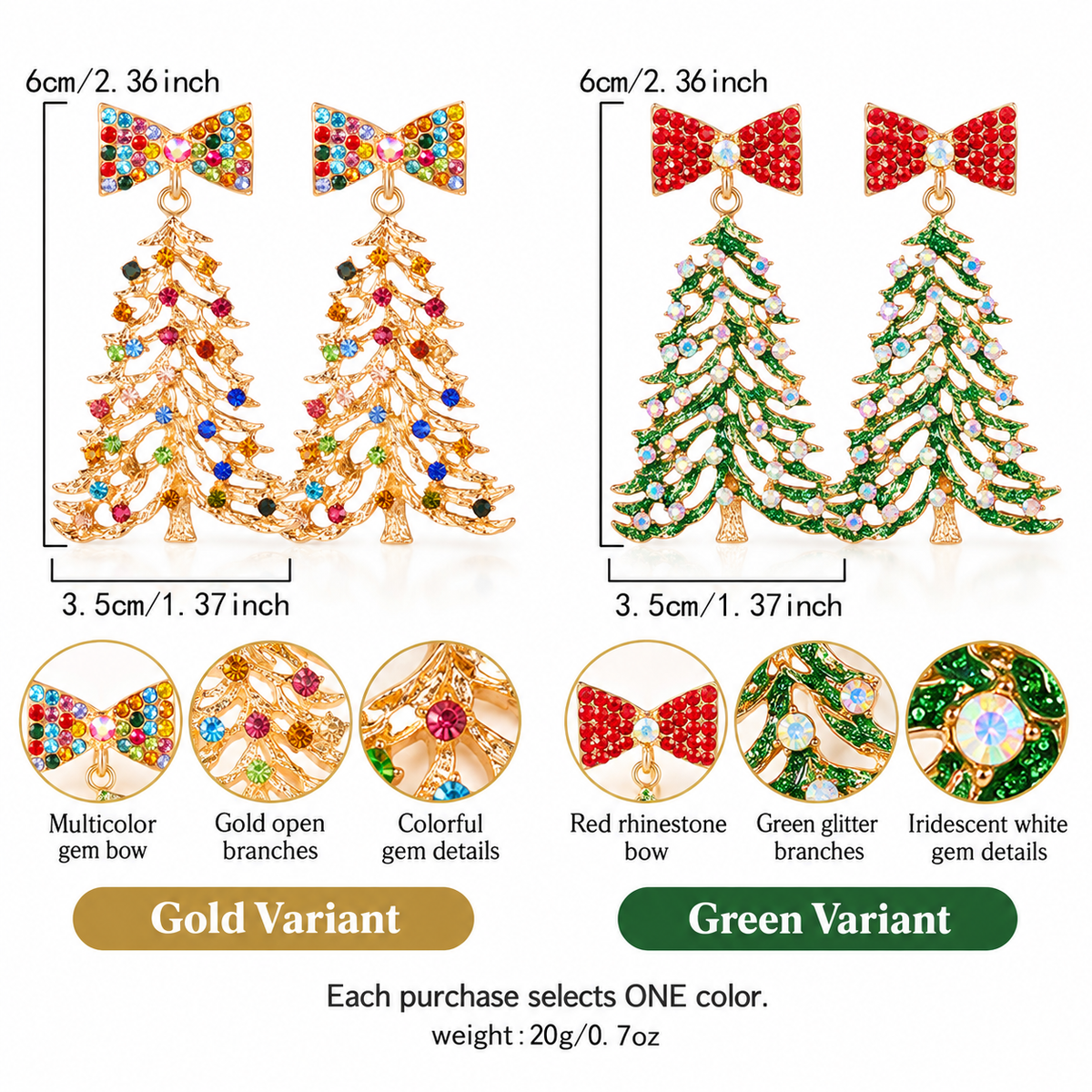 Rhinestone Christmas Tree Earrings Two Colors · mproduct-ac7385a29d41ce318708