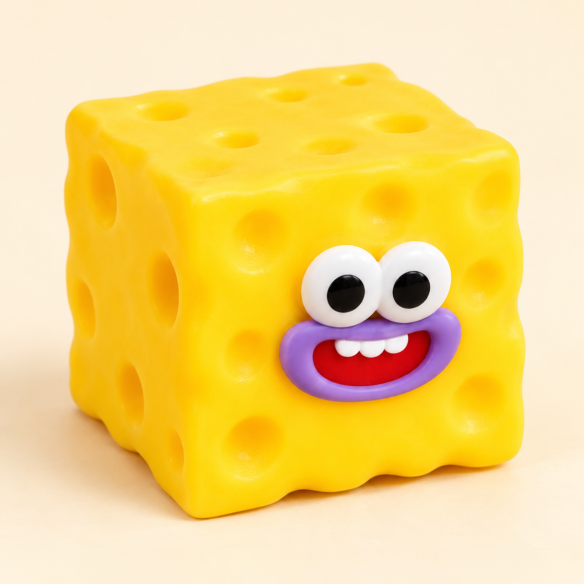 Square Cheese Crunchy Squishy Toy with Dimpled Sides and Funny Face · mproduct-ae656ea5ec7d062950bc