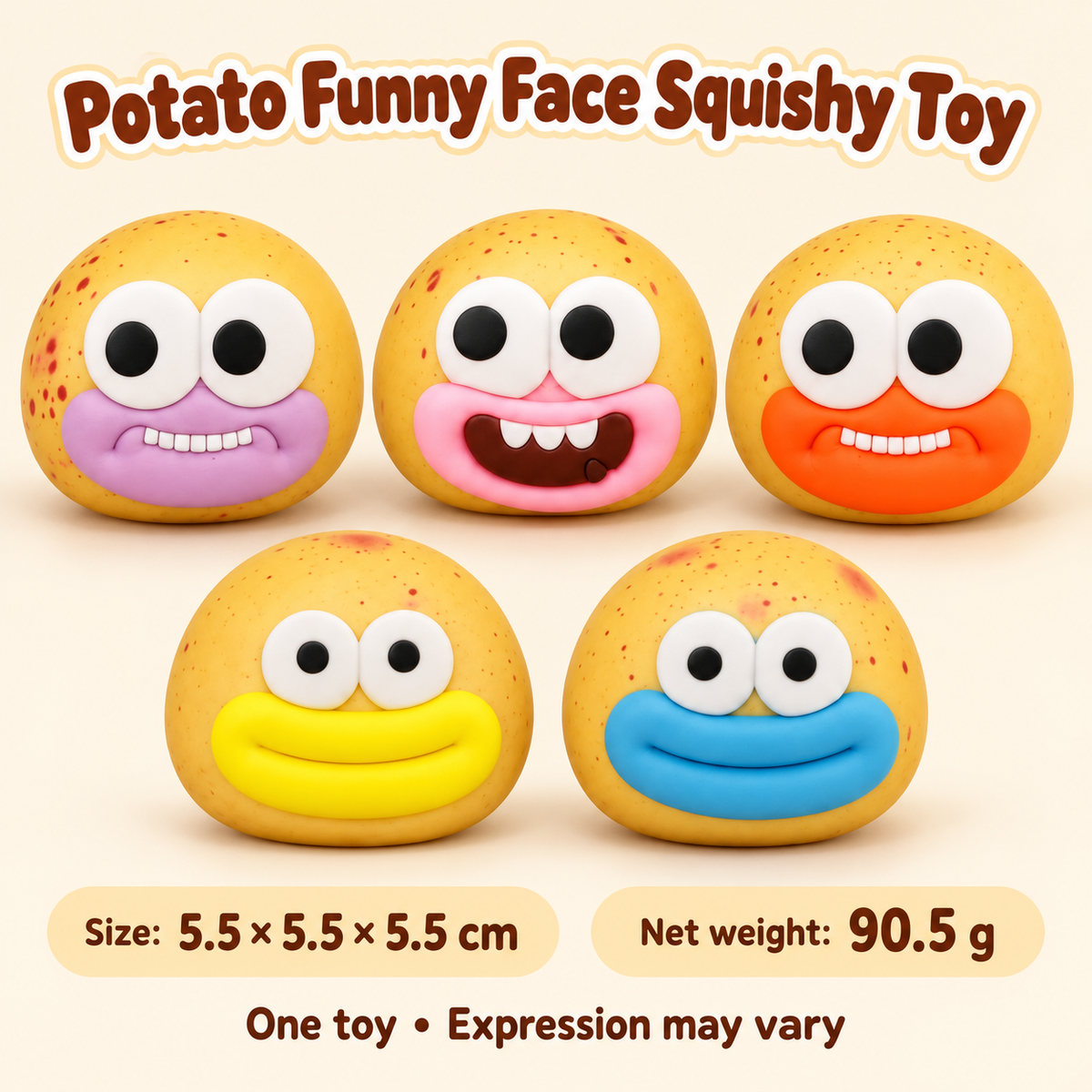 Potato Crunchy Squishy Toy with a Speckled Skin and Funny Face · mproduct-b0a1a7b8c166ef7f5fec