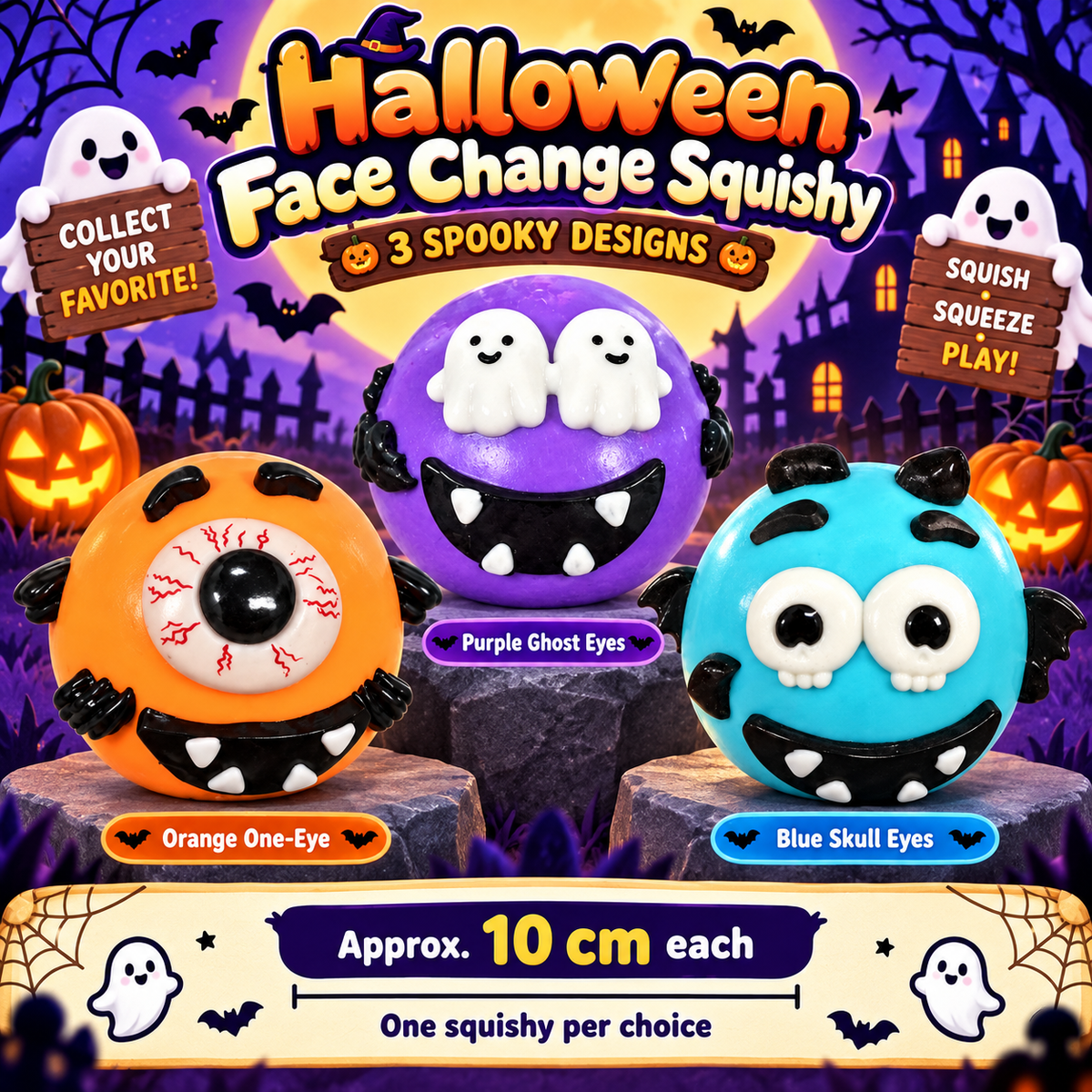 Halloween Face Change Squishy 10 cm Three Colors · mproduct-b2d1bf36a85c3f788cb3