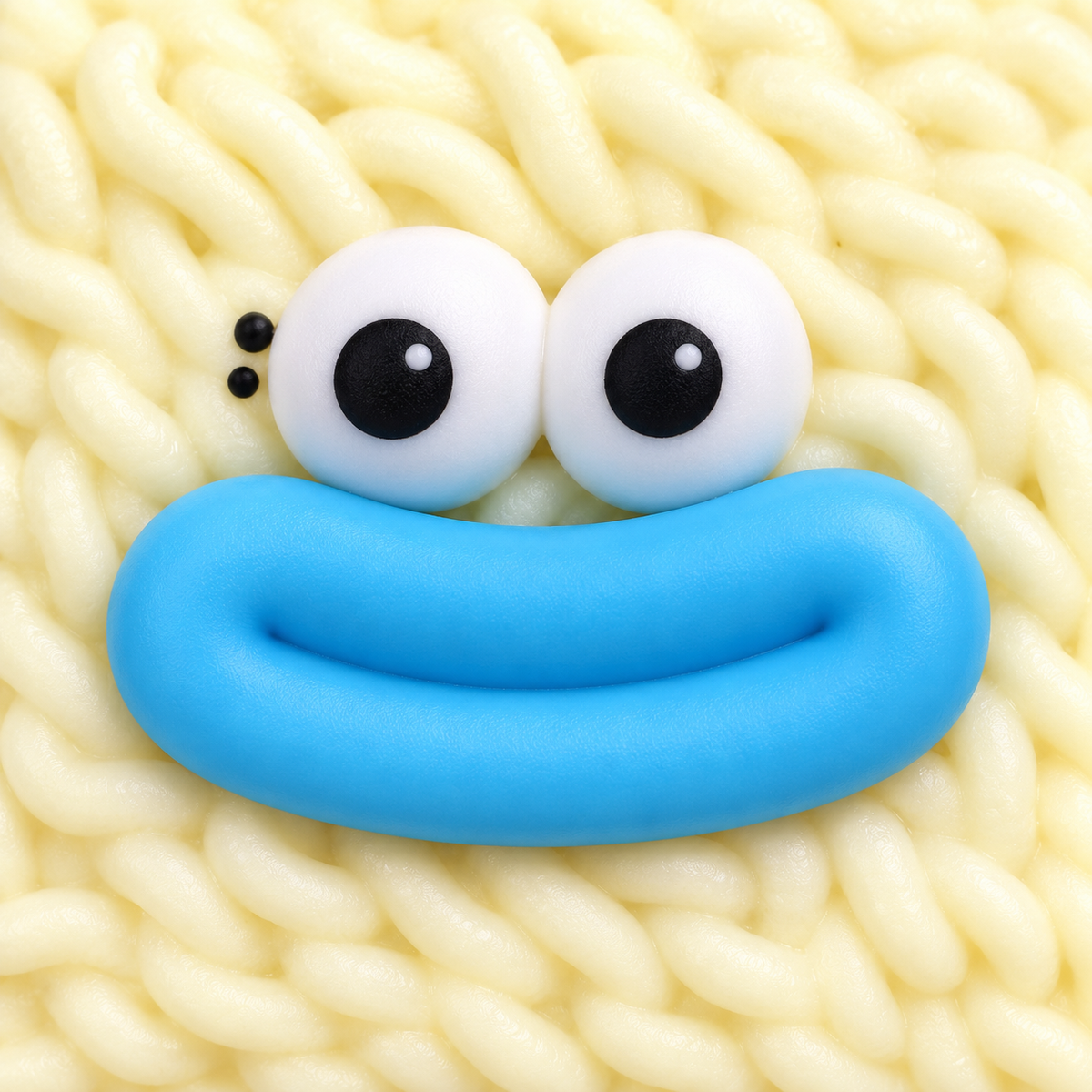 White Noodle Crunchy Squishy Toy with a Textured Square and Funny Face · mproduct-b49c037f2cab37fa6c48