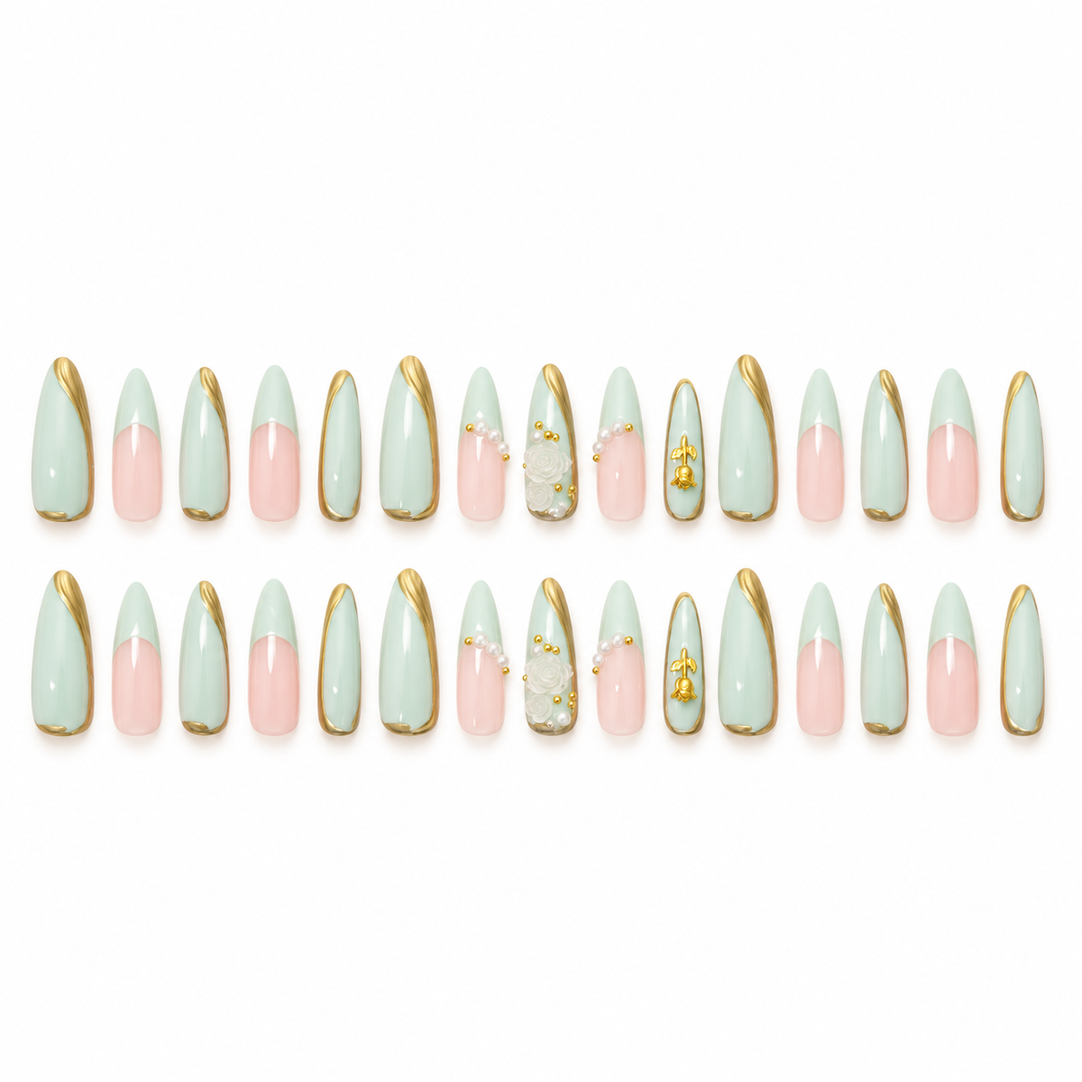 Mint Matcha Rose Pearl Press On Nail Set · mproduct-b7a03c5d02b6f5d923e0