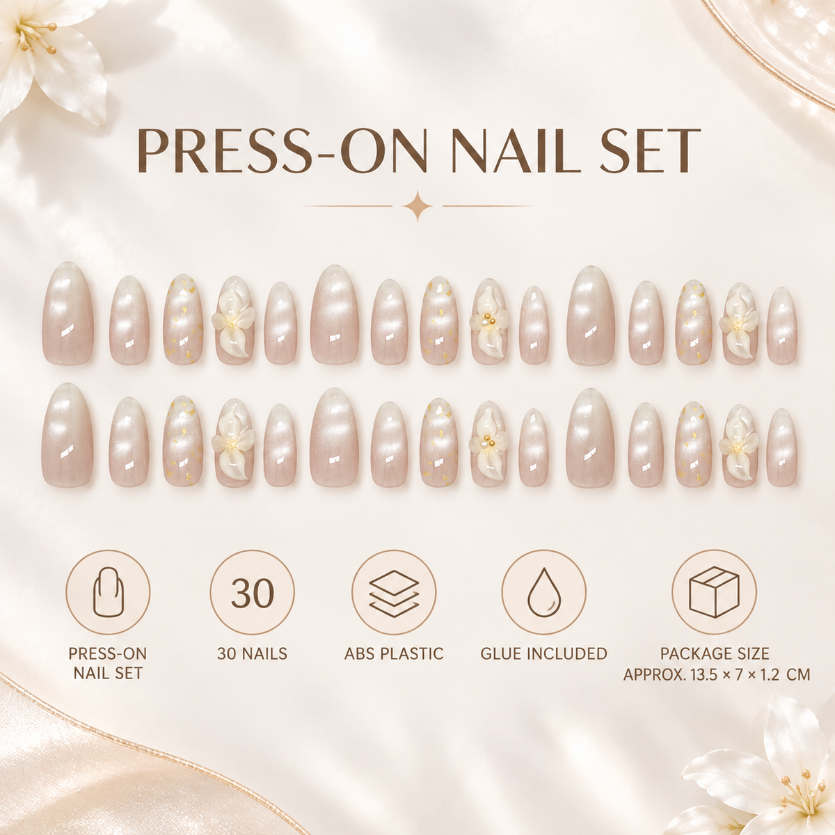 Pale Gold Ice Lily Cat Eye Press On Nail Set · mproduct-bb1f79b26e0b6ec34bfb