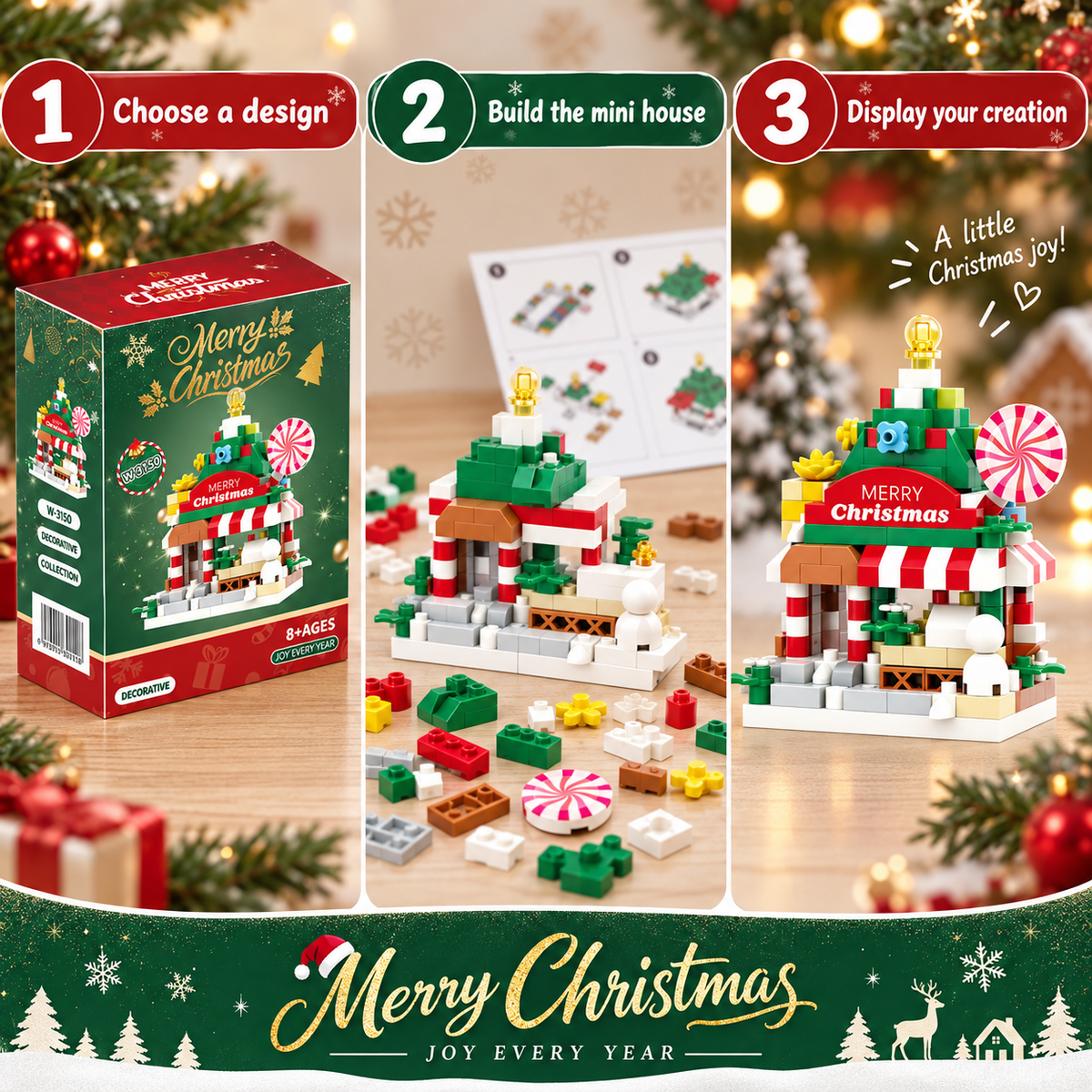 Christmas House Building Block Miniatures Nine Designs · mproduct-bbc52aa006de31e8bf21