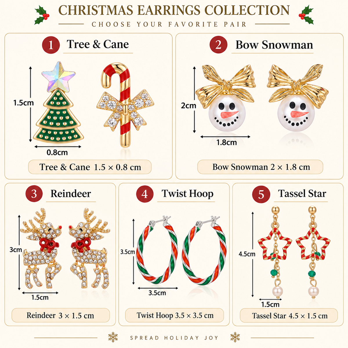 Christmas Charm Earrings Collection Five Designs · mproduct-c058ab104d088d3f5d89