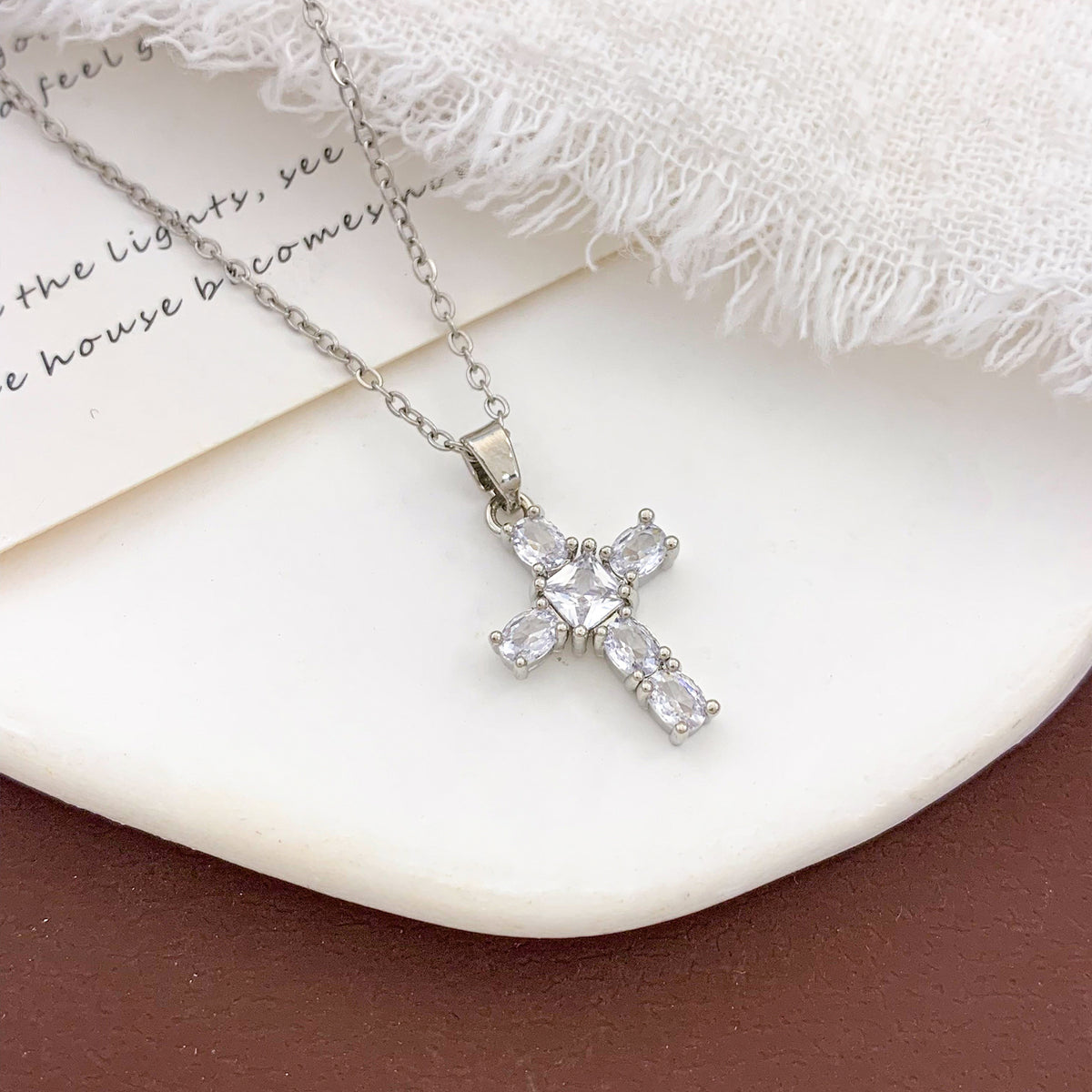 Faceted Stone Cross Necklace · mproduct-c17788bb2825ba3d5521