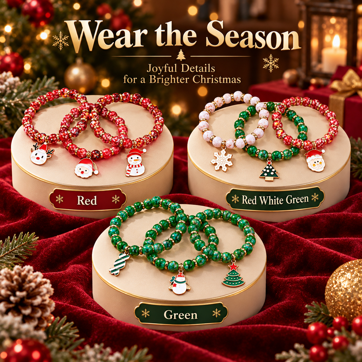 Christmas Beaded Bracelets Three Colors · mproduct-c7ea93db83fcbf9e6d54