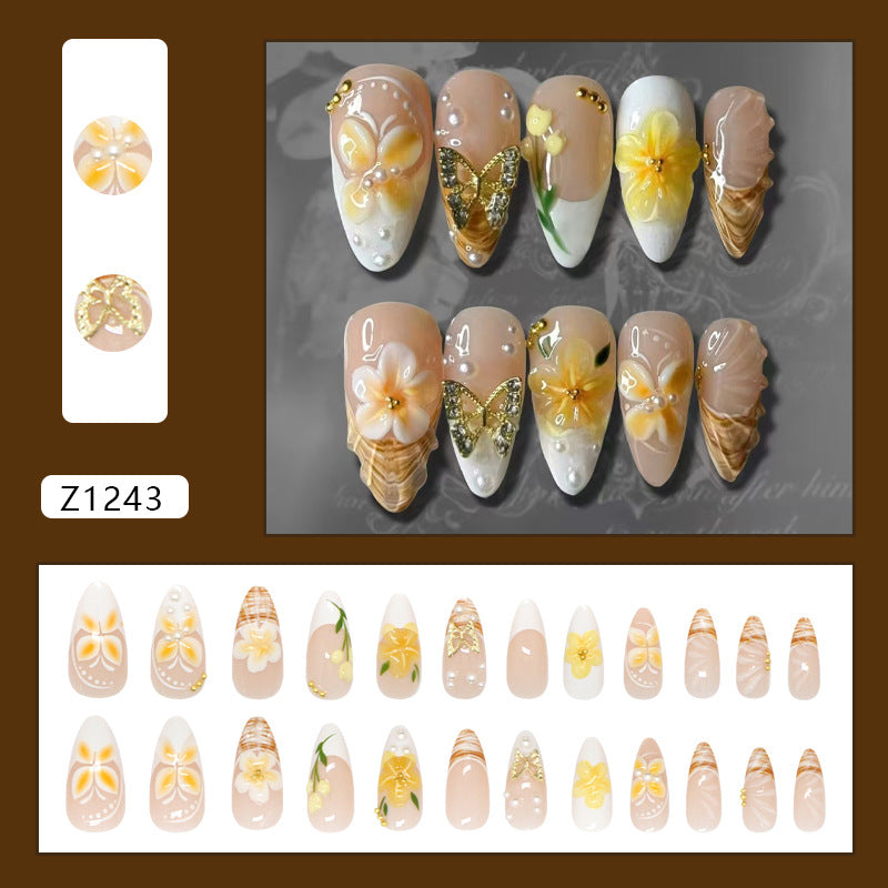 Creamy Butterfly Lily Pearl Press On Nail Set · mproduct-c8a63c25f37db3575290