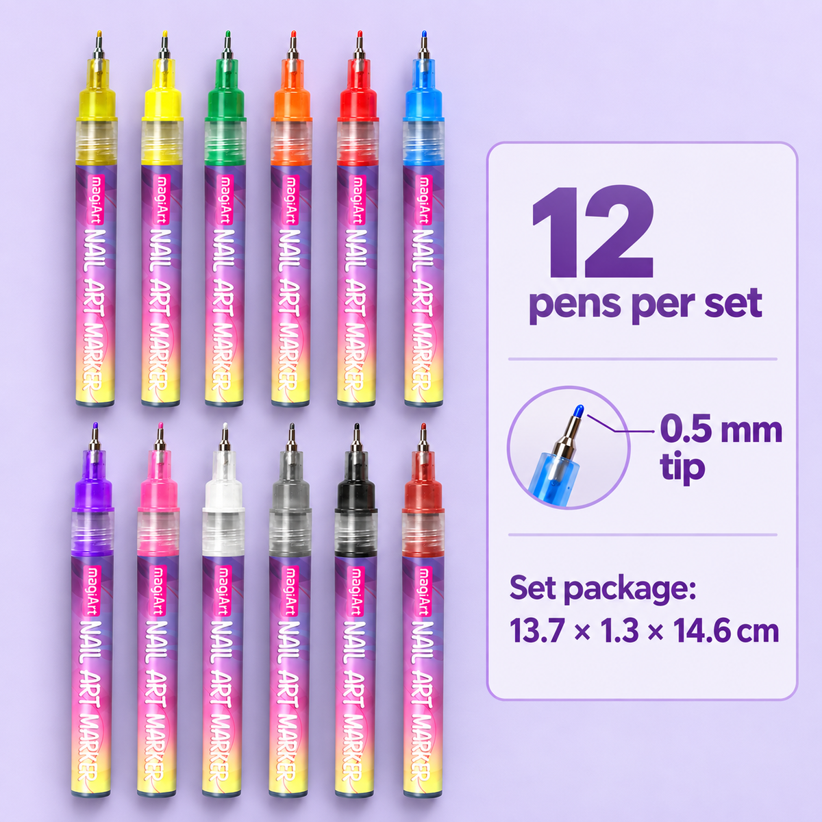 12 Color Nail Art Paint Marker Set, Classic or Dopamine Palette · mproduct-caa1f6adebf22c630bd4