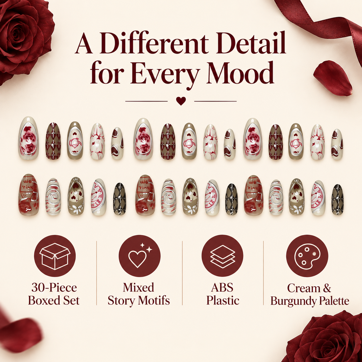 Dream Rose Heart Animal Press On Nails · mproduct-cb89c218cef06eb13ba3