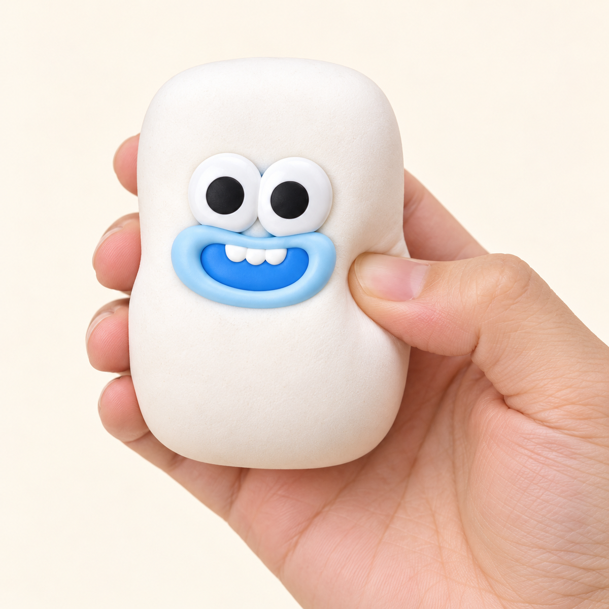 Soap Bar Crunchy Squishy Toy with a White Rounded Shape and Funny Face · mproduct-cbf389c039cff18f917d