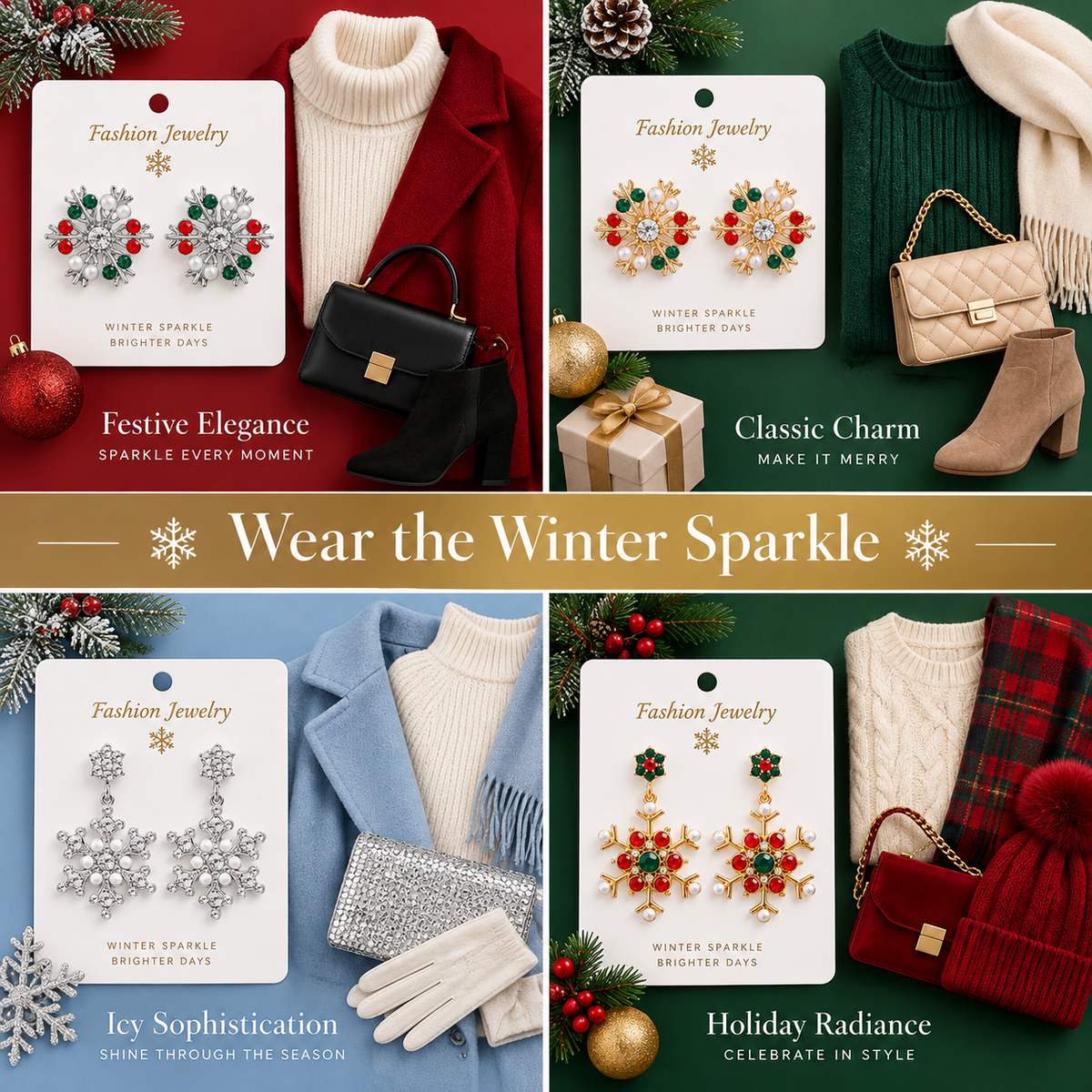 Christmas Rhinestone Earrings Collection Twelve Styles · mproduct-d04c137057d811f07806