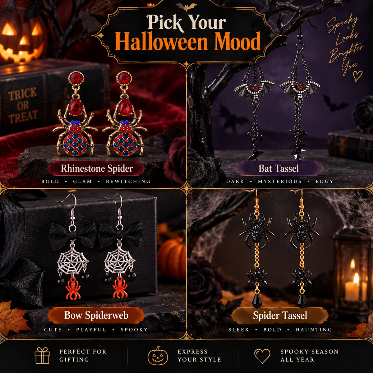 Gothic Spider Bat Earrings Collection · mproduct-d11c7b62593d7dee752a
