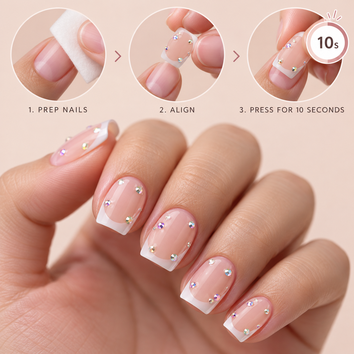 Sparkling White French Ballerina Press On Nail Set · mproduct-d19e8250c28457c1510f