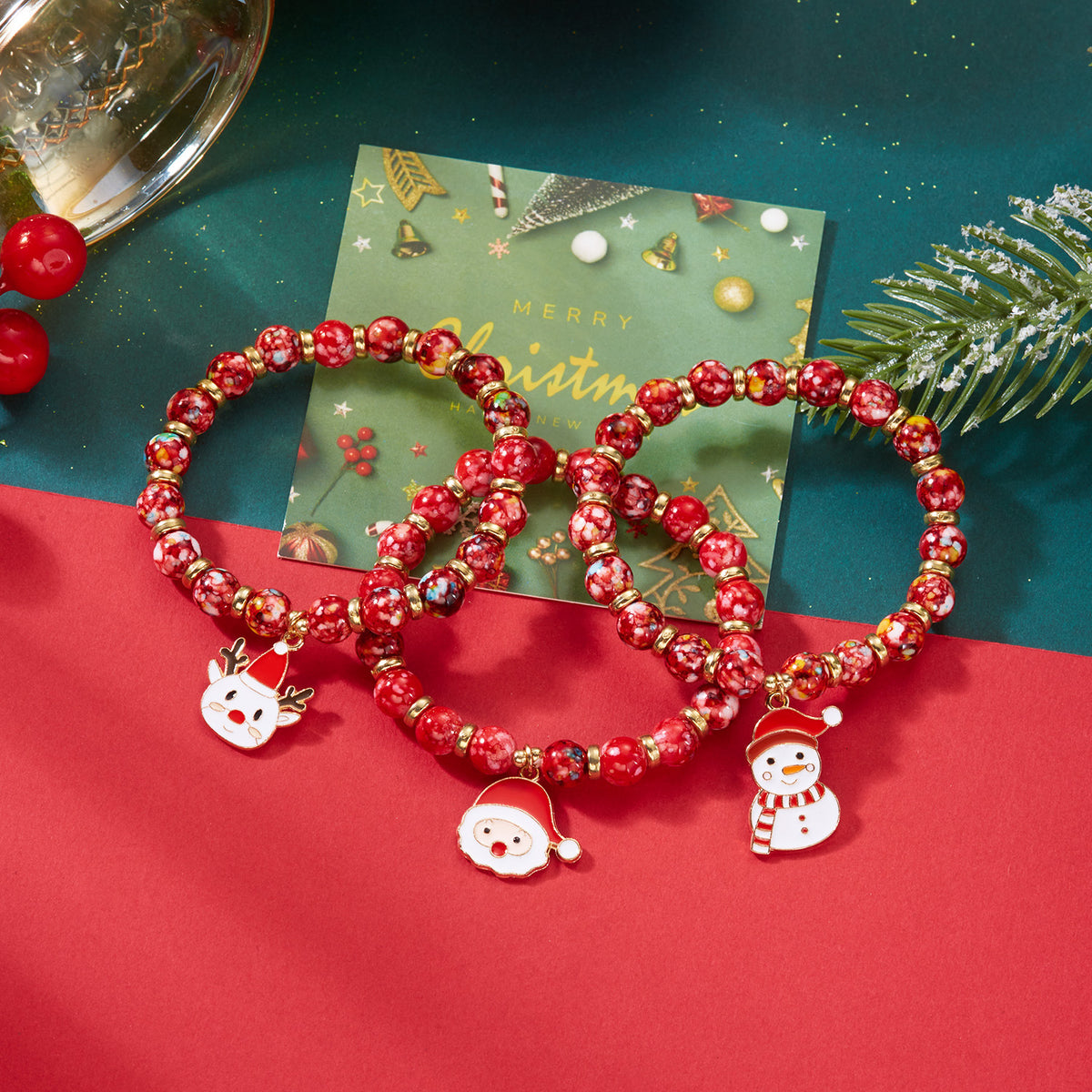 Christmas Beaded Bracelets Three Colors · mproduct-d31950951834515df9a1