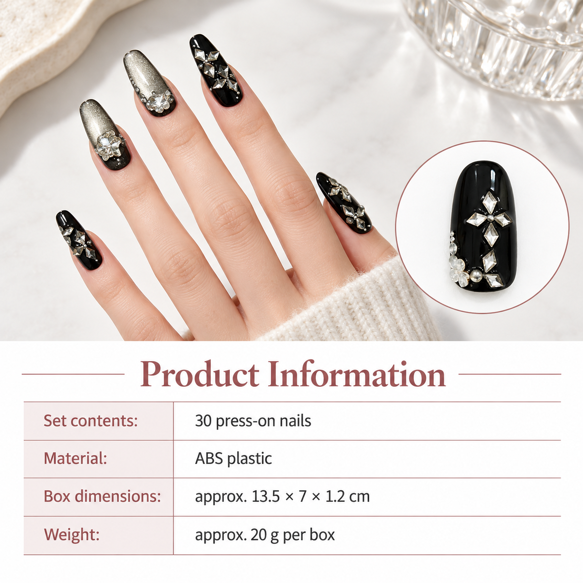Midnight Feast Crystal Cat Eye Press On Nail Set · mproduct-d365028cee8b5a52e728