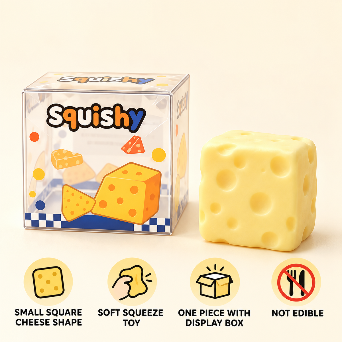Small Square Cheese Squishy 6 cm · mproduct-d3a6a96857f6c605f46a