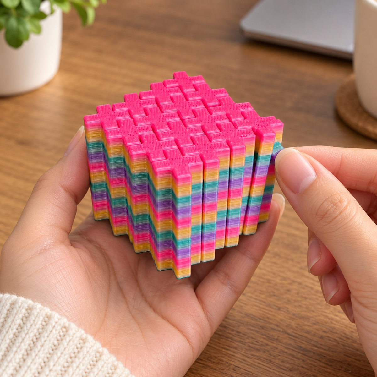 Candy Rainbow Transforming Fidget Cube – Small · mproduct-d3e03aedf5e0f43a464f