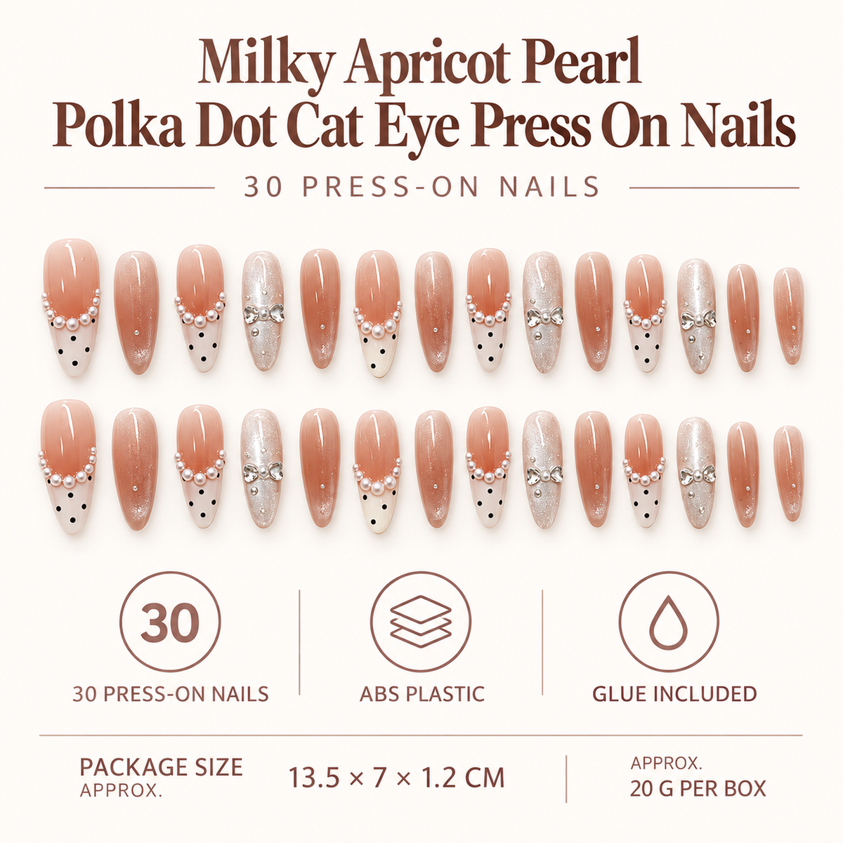 Milky Apricot Pearl Cat Eye Press On Nail Set · mproduct-d95e2e29d3635f68c42e