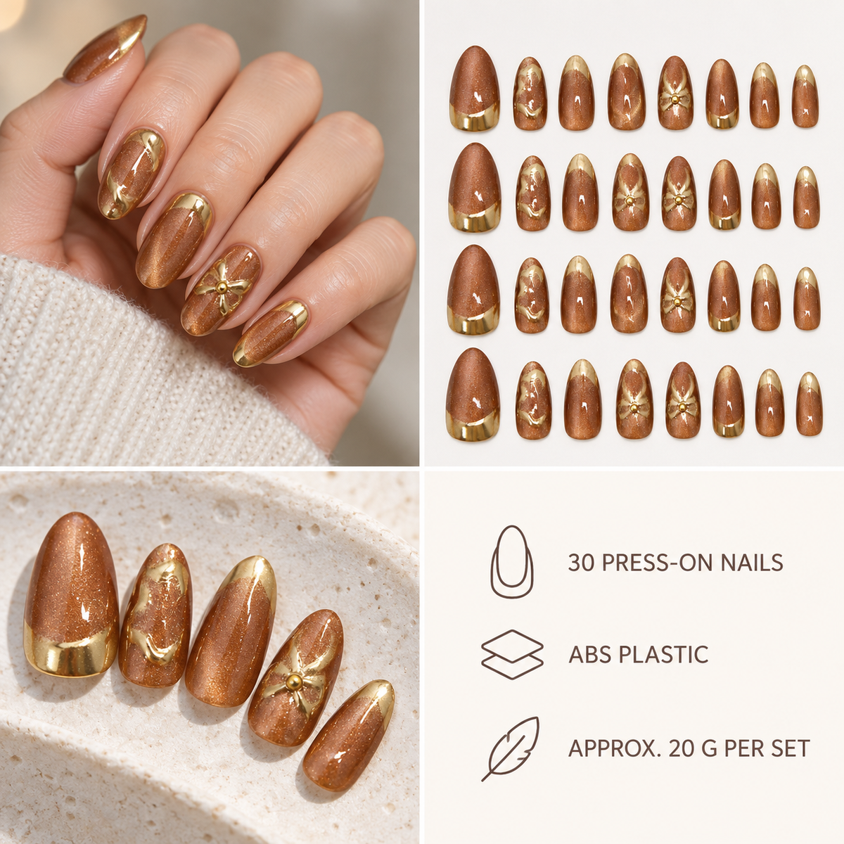 Gilded Phantom Cat Eye Bow Press On Nail Set · mproduct-dc1eea3c2771acbfaa11