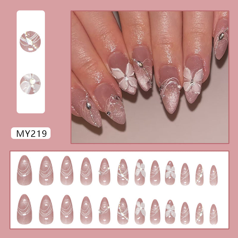 Crystal Ice Blossom Cat Eye Press On Nail Set · mproduct-defcd2259992e36dd816
