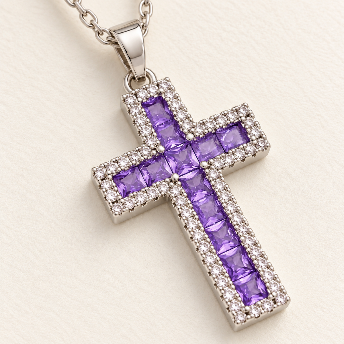 Faceted Stone Cross Necklace · mproduct-df78dc170ee010db9ab4