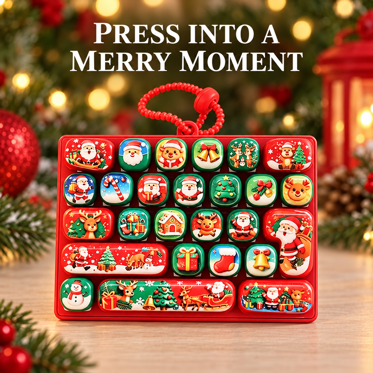 Christmas 26 Key Sensory Keyboard Keychain Red and Green · mproduct-e0bf3797bbc6ecb42568