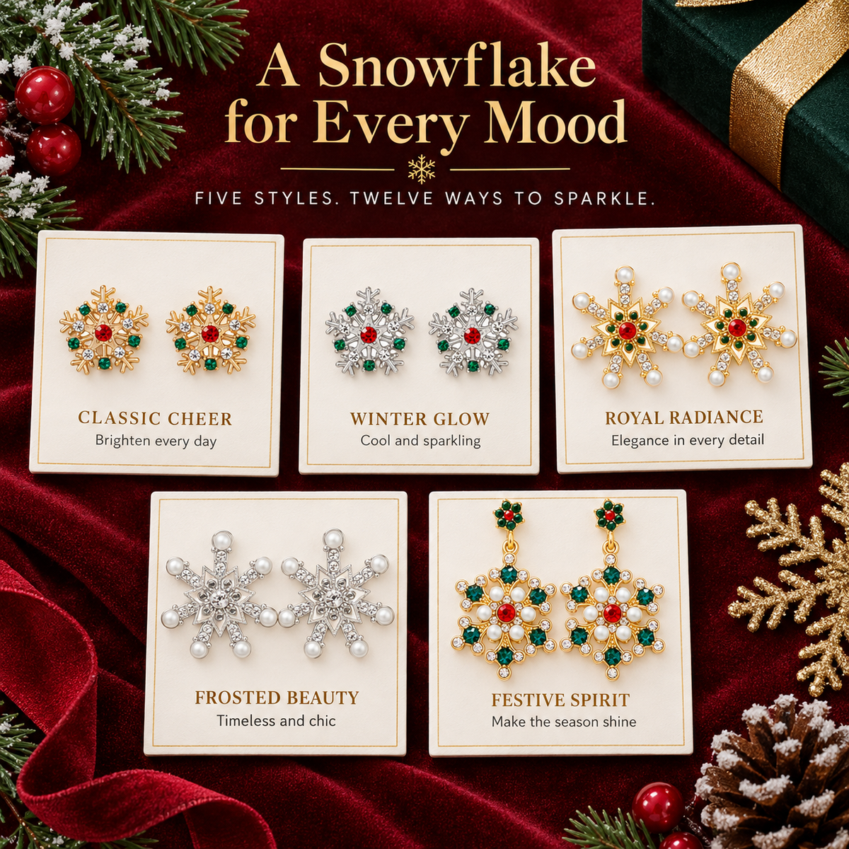 Christmas Rhinestone Earrings Collection Twelve Styles · mproduct-e3e1a87bbafcb0c79a3b