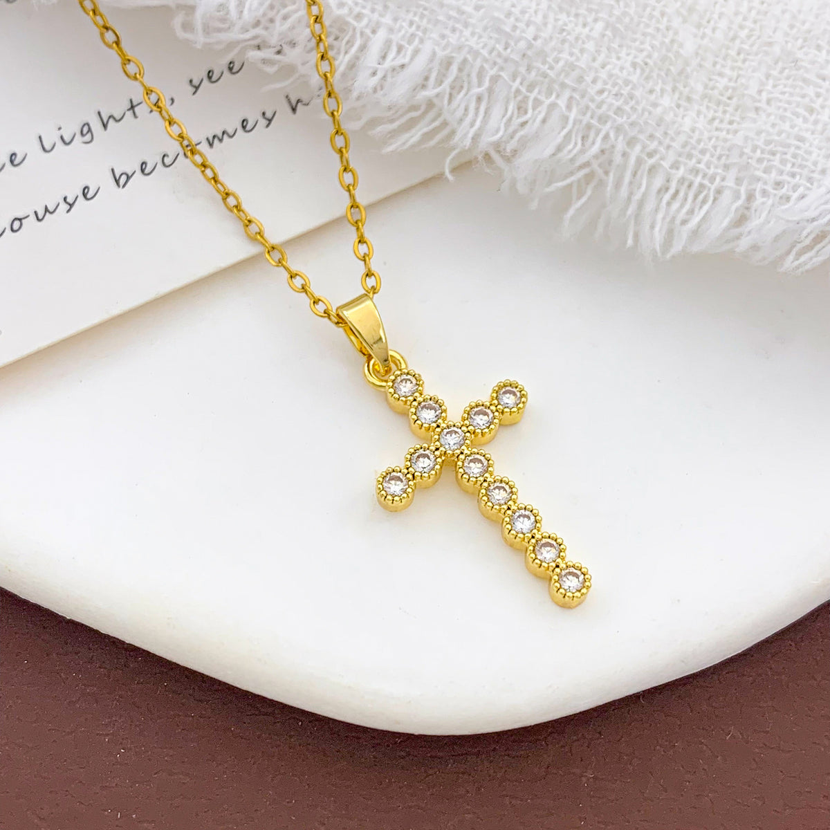 Faceted Stone Cross Necklace · mproduct-e903592bdc7b8a09485c