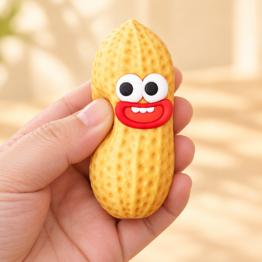 Peanut Crunchy Squishy Toy with a Textured Shell and Funny Face · mproduct-e9496f52df2b1e2d40f1