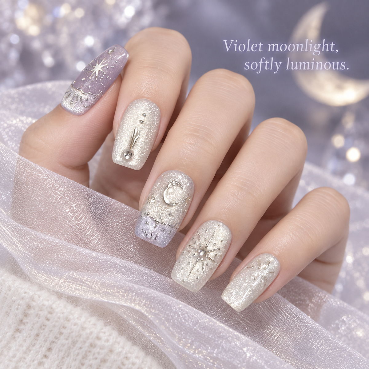 Violet Night Moon Cat Eye Press On Nail Set · mproduct-ea1f867b8d3b85aeb83d