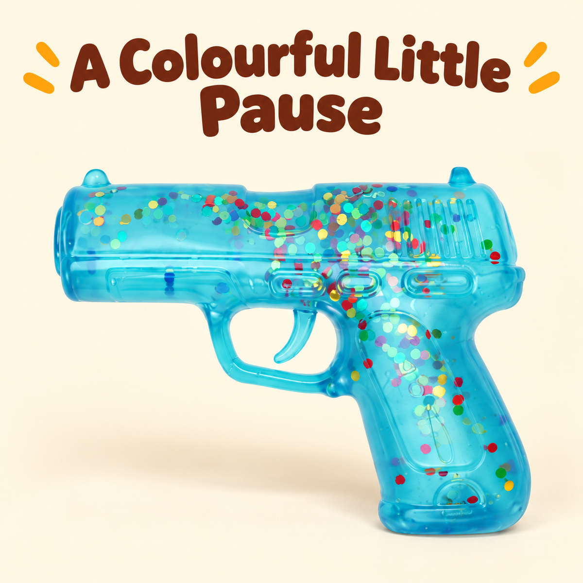 Pistol Shaped Squishy Toy with a Colourful Confetti Design · mproduct-ea3fb2a5f230020ad965