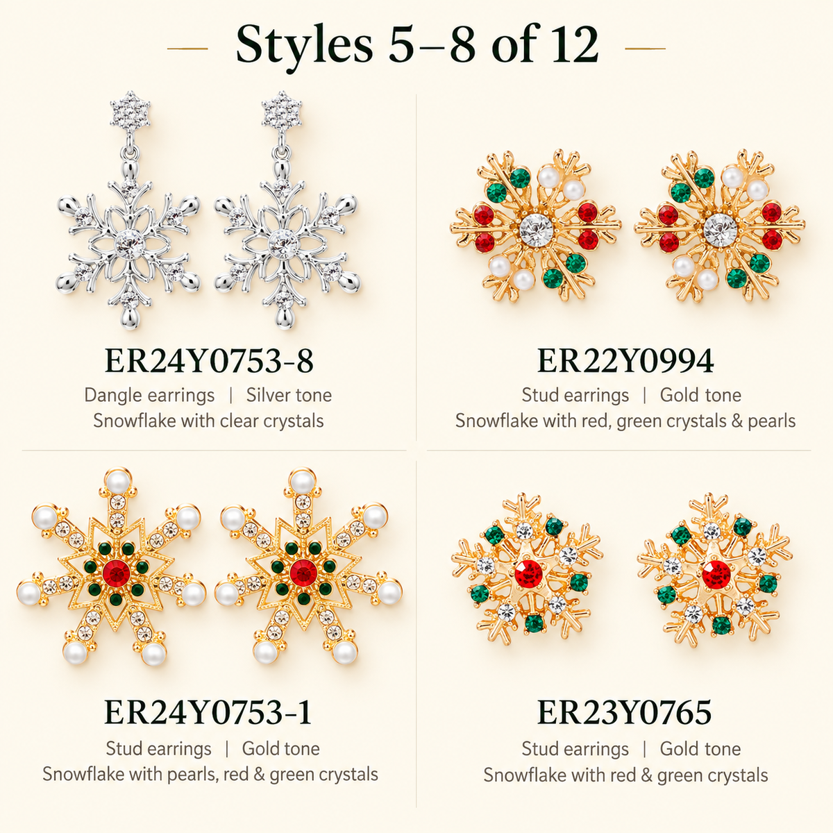 Christmas Rhinestone Earrings Collection Twelve Styles · mproduct-eb7a1bd24eda20de40a6