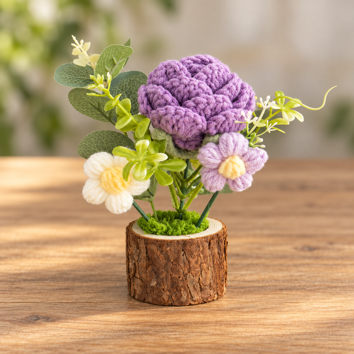 Mini Crochet Flower Wood Pot · mproduct-ed858903d110670e5048