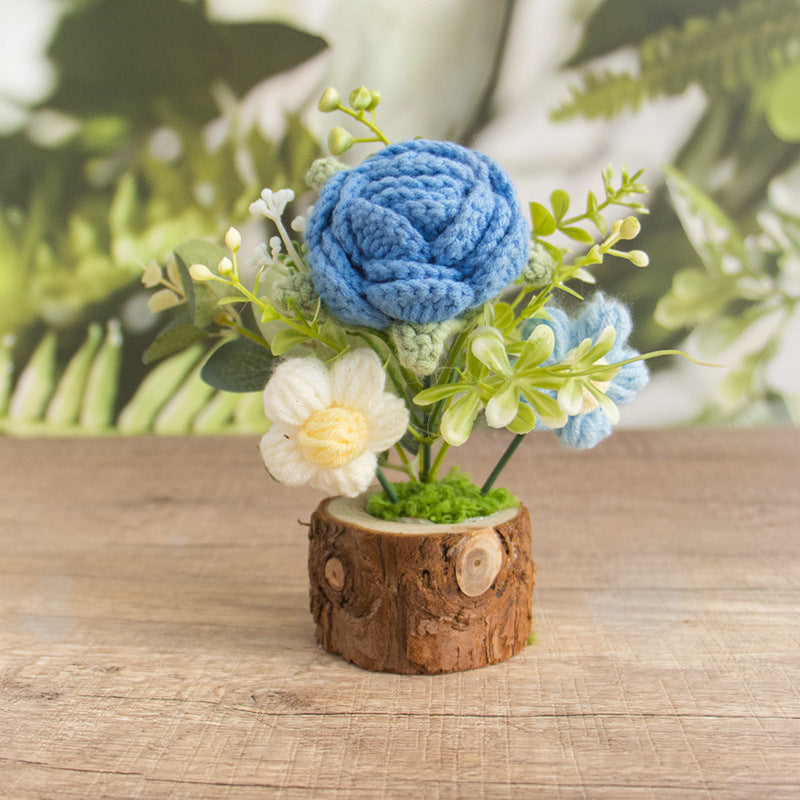 Mini Crochet Flower Wood Pot · mproduct-ee16a9b441e6f0137a7d