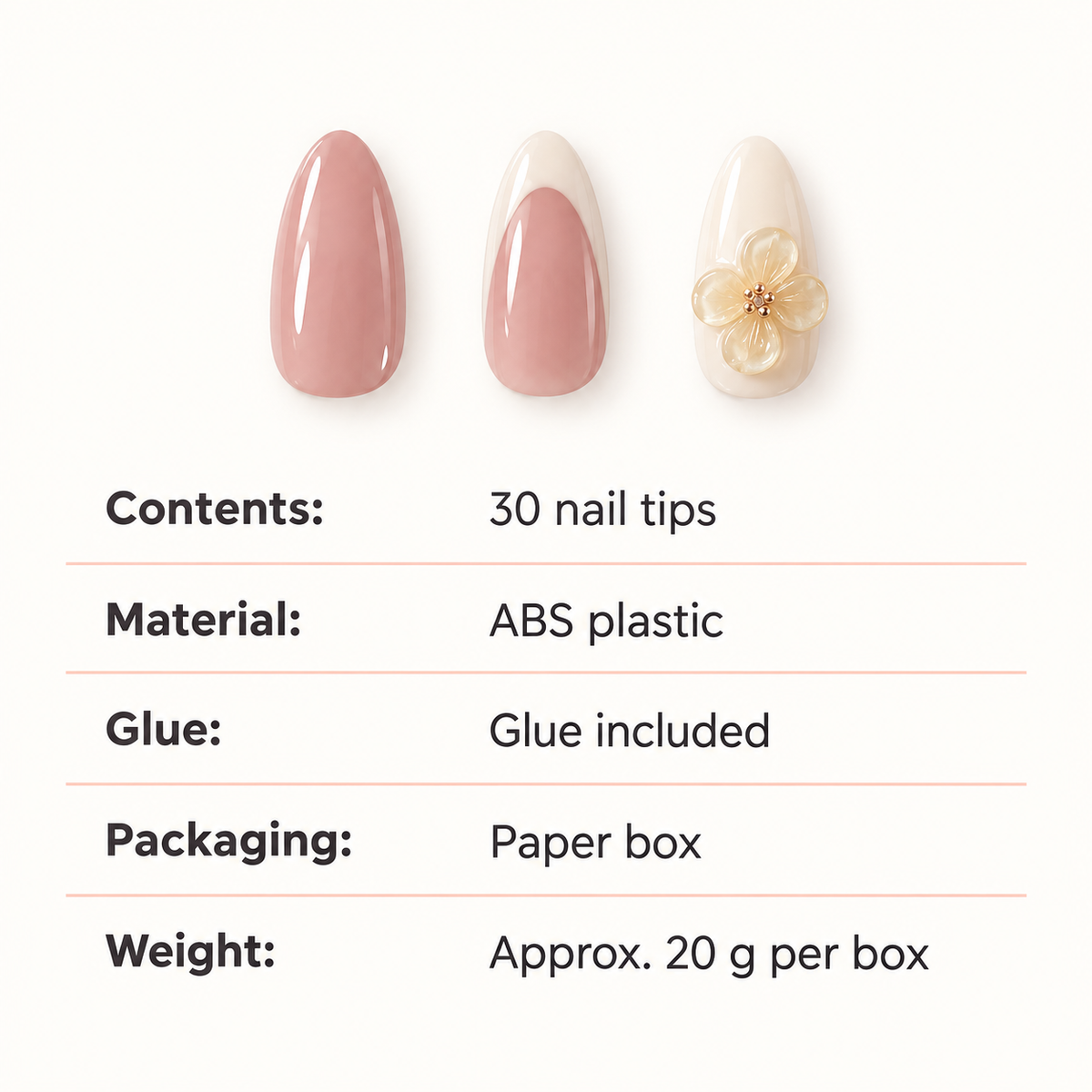 Peach Blossom Crystal Short Press On Nail Set · mproduct-f0ab8820705ea928be4d