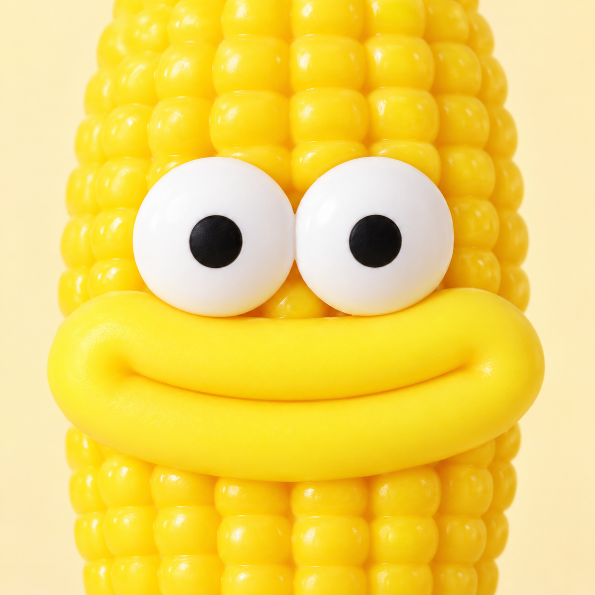 Corn Cob Crunchy Squishy Toy with Yellow Kernels and a Funny Face · mproduct-f1c3d0e58f22d69b37be