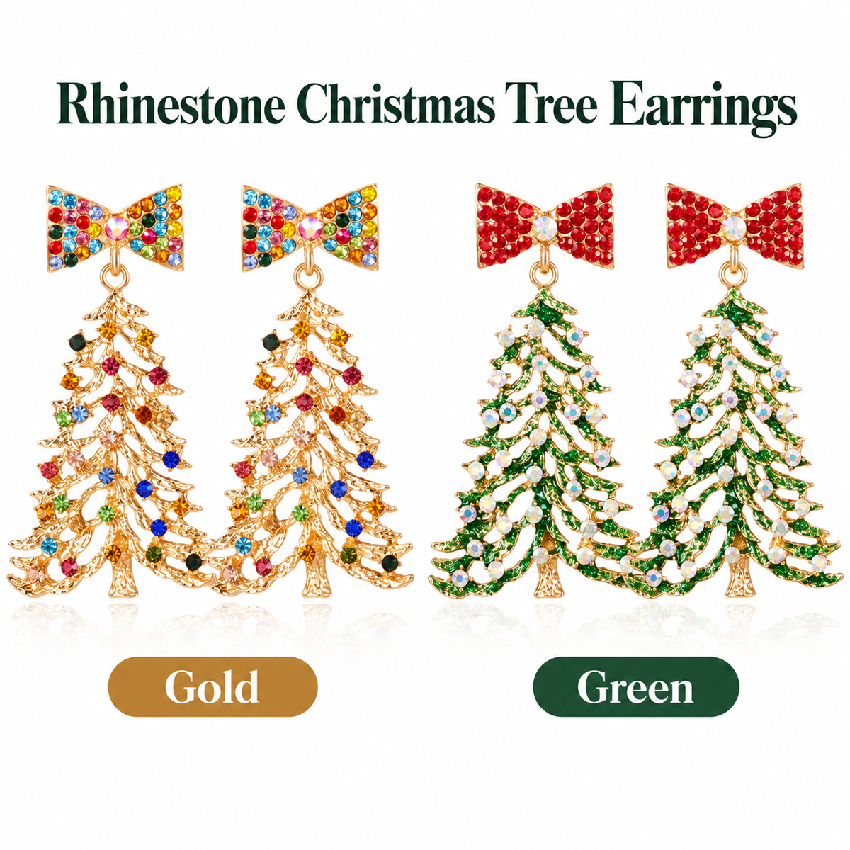 Rhinestone Christmas Tree Earrings Two Colors · mproduct-f53d6bd9d8bca546ec8f