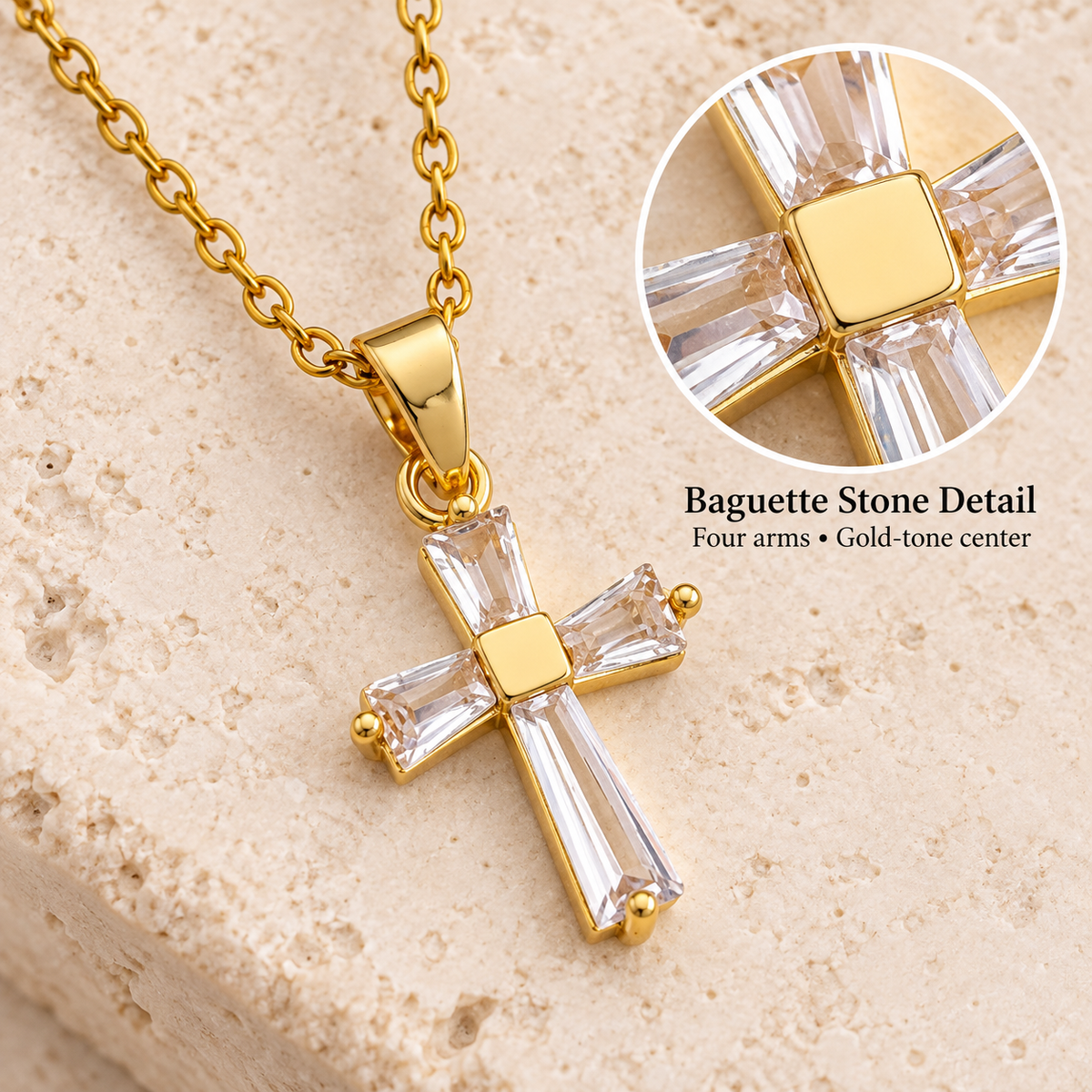 Faceted Stone Cross Necklace · mproduct-f94ebefd90c0fa0c61fd