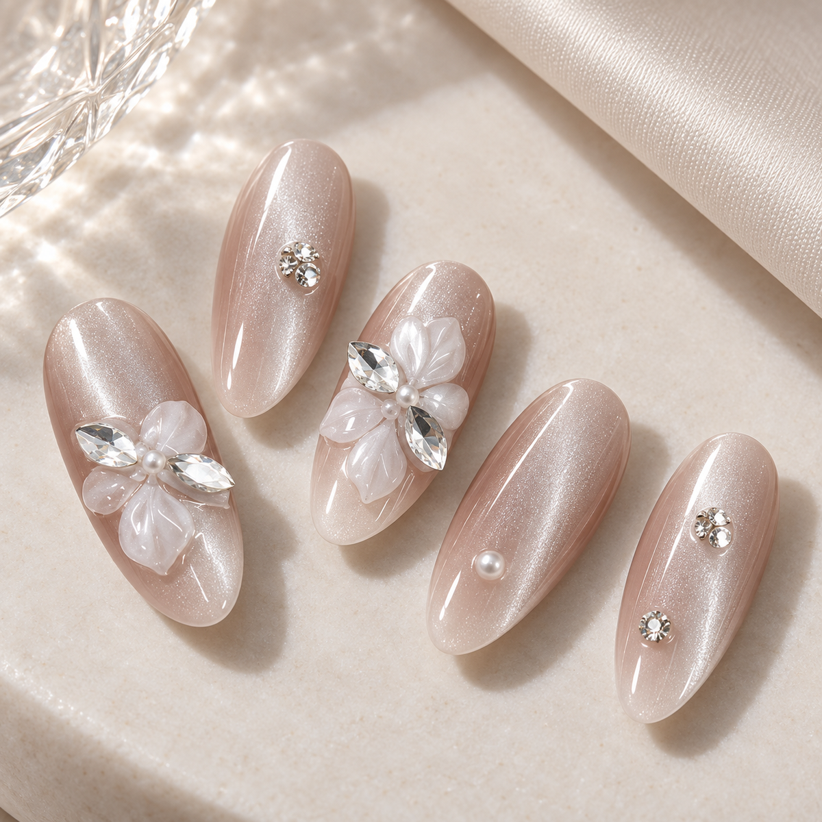 Iced Tea Pear Blossom Cat Eye Press On Nail Set · mproduct-f9f75a17fb7b469aaec5