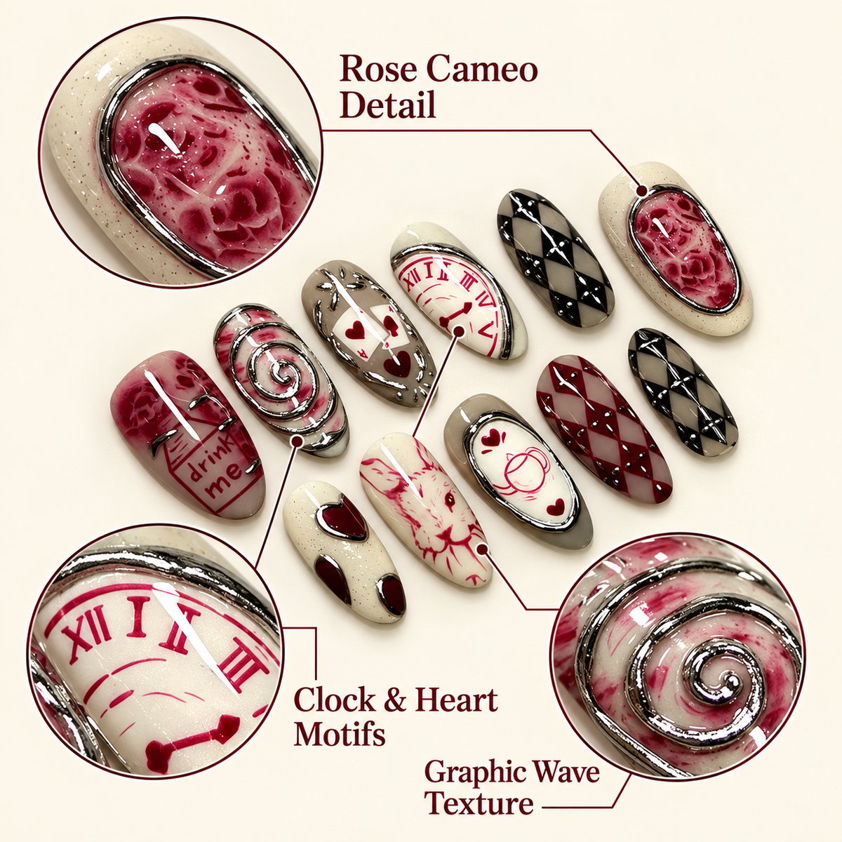 Dream Rose Heart Animal Press On Nails · mproduct-f9ff9e132c964f013afe