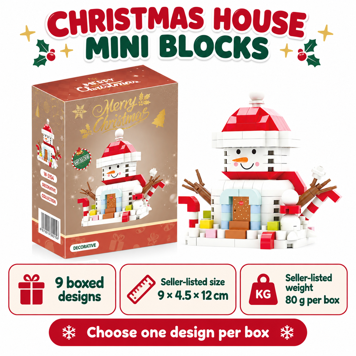 Christmas House Building Block Miniatures Nine Designs · mproduct-fa25aabba25b6e3ef6ea