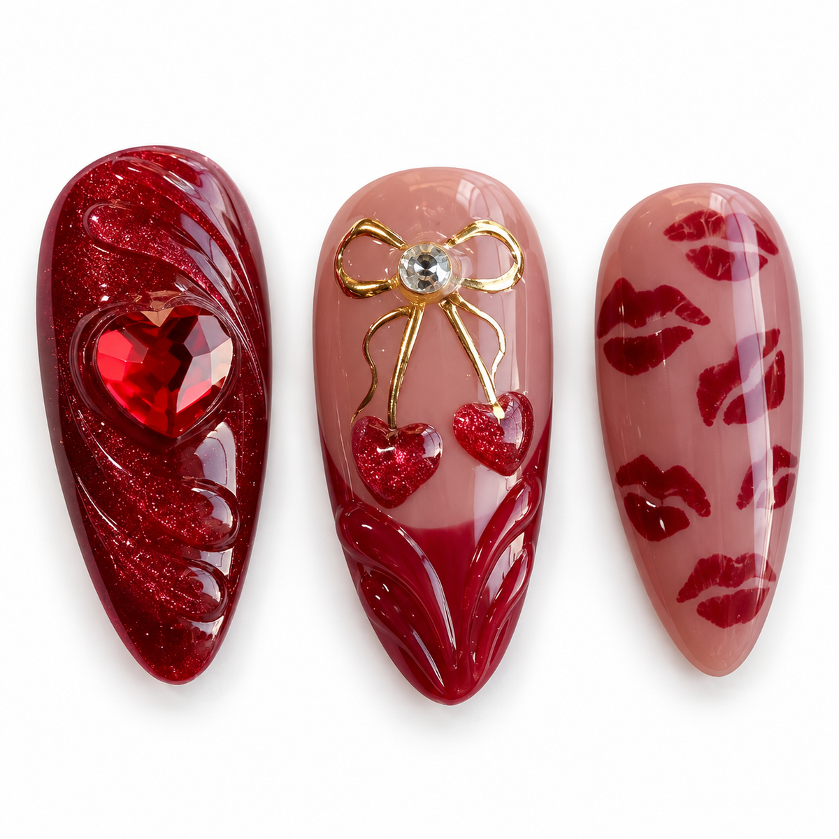 Berry Cherry Cat Eye Bow Press On Nail Set · mproduct-faed4b82c0b3deb975ae
