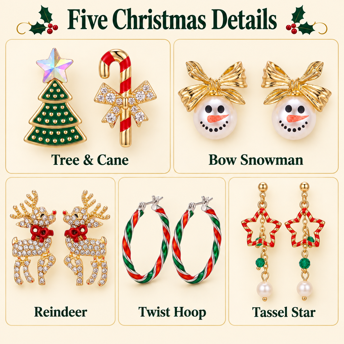 Christmas Charm Earrings Collection Five Designs · mproduct-fca45e03d23648c0891b
