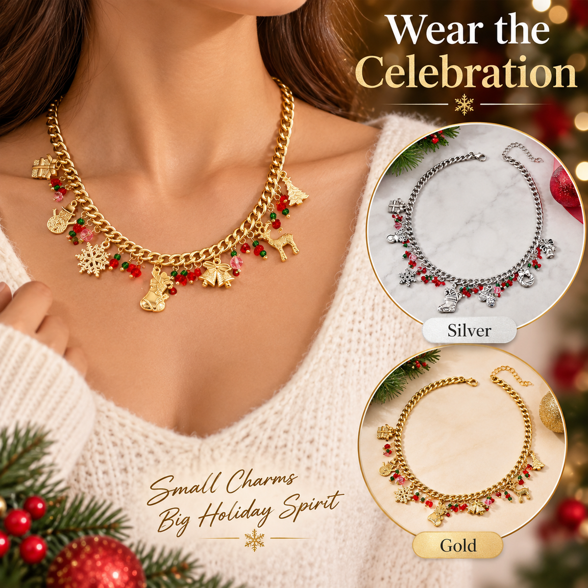Christmas Snowflake Gift Pendant Necklace · mproduct-fcbed8b808566780718c